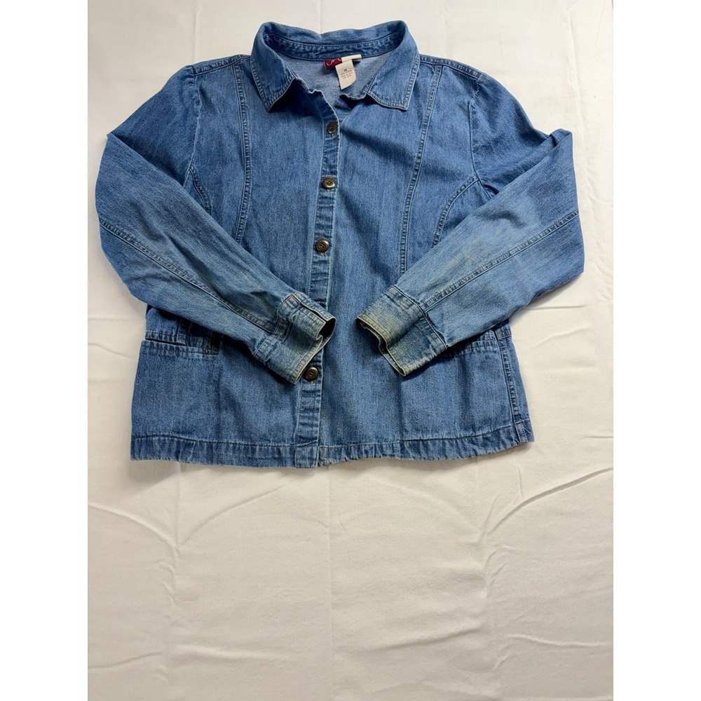 Women's JM Collection Blue Jean Button Up Shirt Size 14
